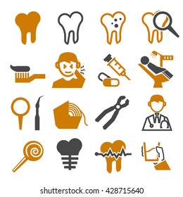 Tooth Icon Set Stock Vector (Royalty Free) 364181156 | Shutterstock