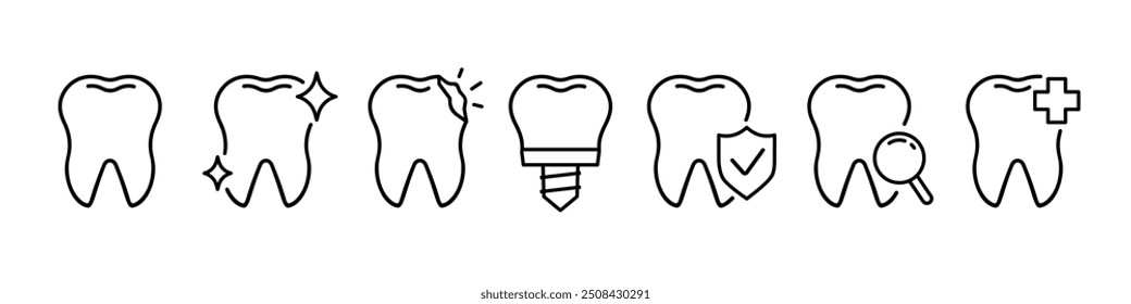 Tooth icon set. Dental icons
