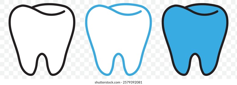 Tooth Icon Set, Dental Icon Vector, Dentist, gum, teeth symbol design in transparent background. Eps 10.