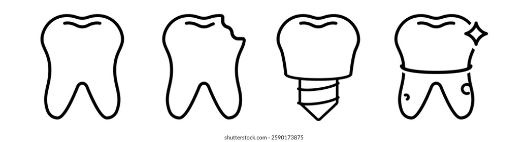 Tooth icon set. Dentist icon