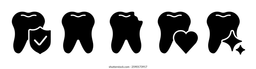 Tooth icon set. Dentist icon