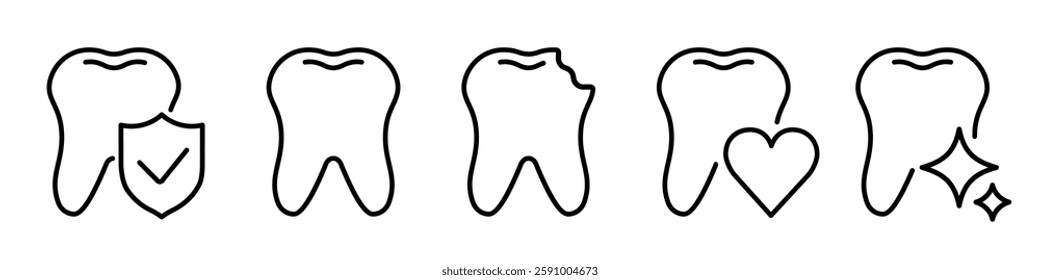 Tooth icon set. Dentist icon
