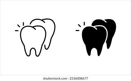 Tooth icon set. Dentistry symbol. Medical sign. strong teeth Dentalhealth. Tooth sign. Clean tooth. vector illustration on white background.