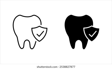 Tooth icon set. Dentistry symbol. Medical sign. strong teeth Dentalhealth. Tooth sign. Clean tooth. vector illustration on white background.