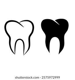 Tooth icon set. Dentistry symbol. Medical sign. Dentalhealth. Tooth sign. Clean tooth. vector illustration on white background