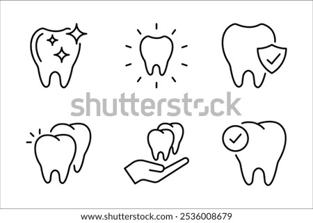 Tooth icon set. Dentistry symbol. Medical sign. strong teeth Dentalhealth. Tooth sign. Clean tooth. vector illustration on white background.
