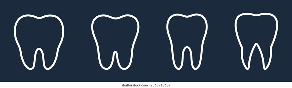 Tooth icon set in different style. Dentistry symbol. Clean teeth symbol.  healthy tooth logo. Teeth logo. Dental icons. Healthy glowing tooth symbol set. Tooth Icon, Cleaning, and whitening teeth. 