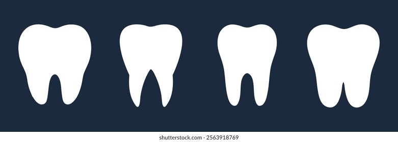 Tooth icon set in different style. Dentistry symbol. Clean teeth symbol.  healthy tooth logo. Teeth logo. Dental icons. Healthy glowing tooth symbol set. Tooth Icon, Cleaning, and whitening teeth.  