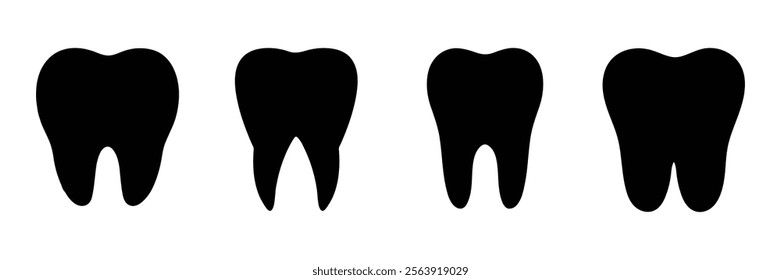 Tooth icon set in different style. Dentistry symbol. Clean teeth symbol.  healthy tooth logo. Teeth logo. Dental icons. Healthy glowing tooth symbol set. Tooth Icon, Cleaning, and whitening teeth.  