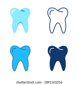 Tooth Icon Set Flat Line Style Stock Vector (Royalty Free) 1891161016 ...