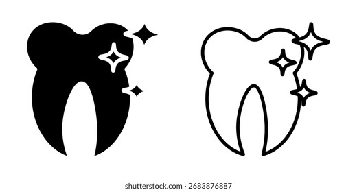 ícone de dente definido em fundo branco