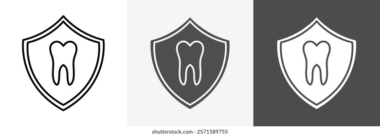 Tooth icon set vector art