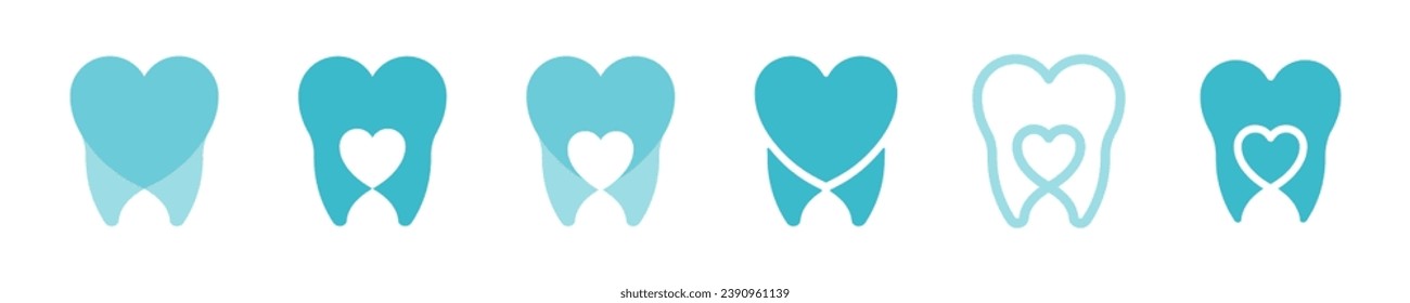 Tooth icon set. Tooth vector icons. Tooth care concept icons. Clean teeth. 