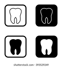Tooth icon set . Vector illustration