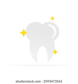 tooth icon shining tooth sign, colored flat vector. modern and minimalist design