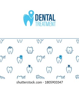 Tooth icon sign dental treatment isolated in white background. Vector illustration