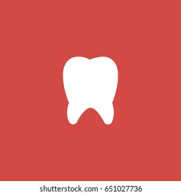 tooth icon. sign design. red background