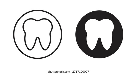 Diseños de Vector de silueta de icono de diente. Trazos editables