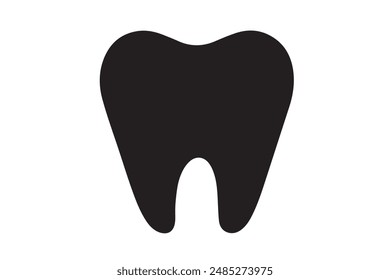 tooth Icon Silhouette Vector Illustration. Isolated On White Background.