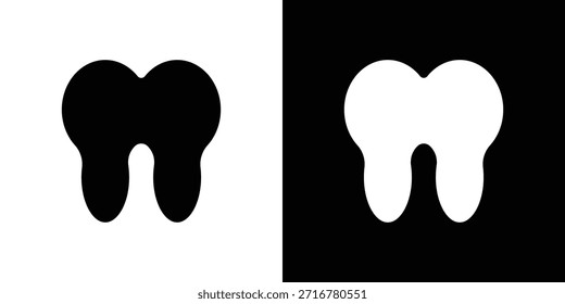Ilustración vectorial de silueta de icono de diente estilo plano aislado