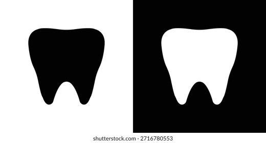 Ilustración vectorial de silueta de icono de diente estilo plano aislado