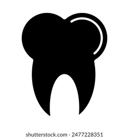tooth icon, silhouette vector isolated on white background. simple and modern design
