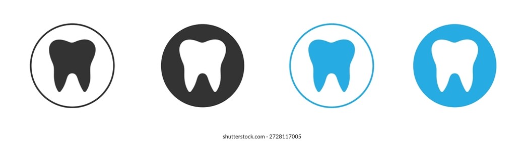 Ícone de dente. ilustração simples gráfico doodle design preto