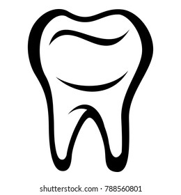 Ícone de dente. Ilustração simples de ícone de vetor de dente para web