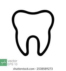 Tooth icon. Simple outline style. Dental treatment and tooth care, health oral, dentistry, toothache medical concept. Thin line vector illustration isolated on white background. EPS 10.