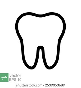 Tooth icon. Simple outline style. Dental treatment and tooth care, health oral, dentistry, toothache medical concept. Thin line vector illustration isolated on white background. EPS 10.
