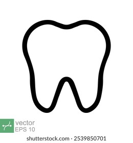 Tooth icon. Simple outline style. Dental treatment and tooth care, health oral, dentistry, toothache medical concept. Thin line vector illustration isolated on white background. EPS 10.