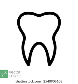 Tooth icon. Simple outline style. Dental treatment and tooth care, health oral, dentistry, toothache medical concept. Thin line vector illustration isolated on white background. EPS 10.
