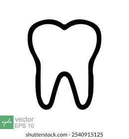 Tooth icon. Simple outline style. Dental treatment and tooth care, health oral, dentistry, toothache medical concept. Thin line vector illustration isolated on white background. EPS 10.