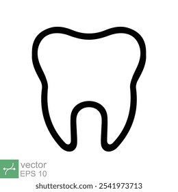 Tooth icon. Simple outline style. Dental treatment and tooth care, health oral, dentistry, toothache medical concept. Thin line vector illustration isolated on white background. EPS 10.