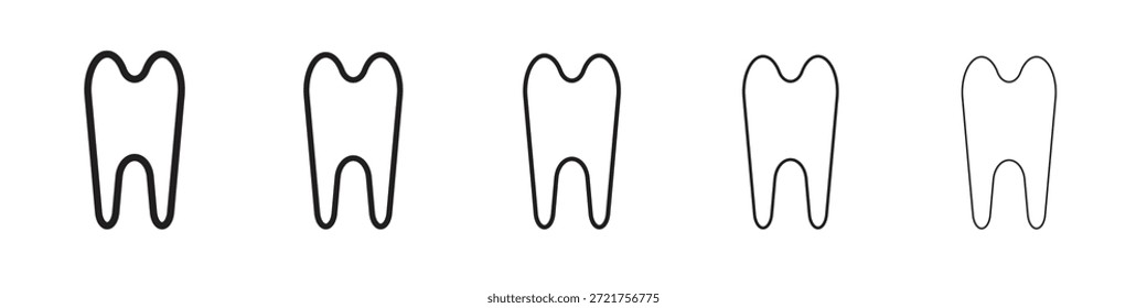 Tooth icon. Simple outline style. Graphic elements.