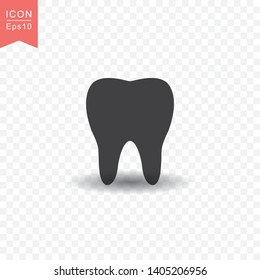 Tooth icon simple silhouette flat style vector illustration on transparent background.