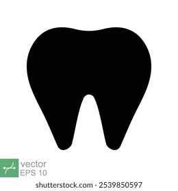 Tooth icon. Simple solid style. Dental treatment and tooth care, health oral, dentistry, toothache medical concept. Glyph vector illustration isolated on white background. EPS 10.