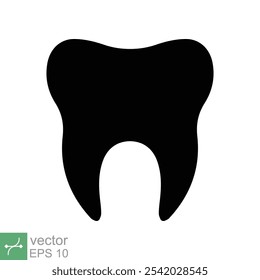 Tooth icon. Simple solid style. Dental treatment and tooth care, health oral, dentistry, toothache medical concept. Glyph vector illustration isolated on white background. EPS 10.
