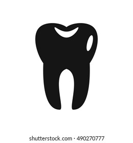 Tooth icon in simple style on a white background vector illustration