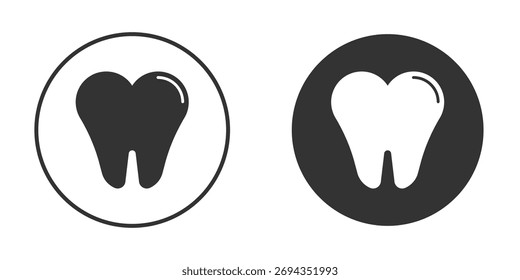 Icono de diente. Simple Ilustración vectorial. Conjunto de iconos de silueta.