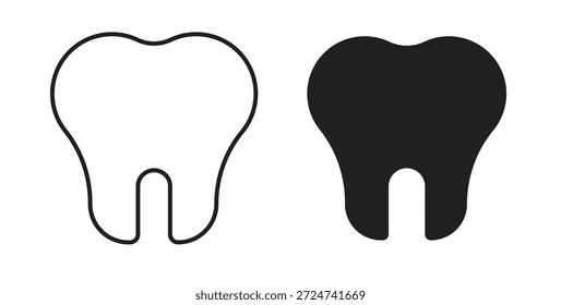 Vectores simples del icono del diente en negro, convenientes para los proyectos