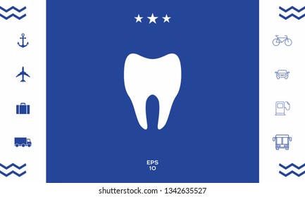 Tooth Icon symbol. Graphic elements for your design