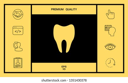 Tooth Icon symbol. Graphic elements for your design