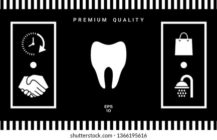 Tooth Icon symbol. Graphic elements for your design
