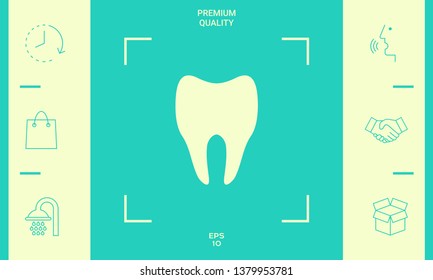 Tooth Icon symbol. Graphic elements for your design