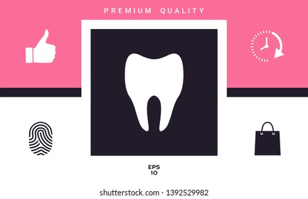 Tooth Icon symbol. Graphic elements for your design