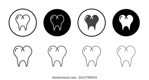 Tooth icon Symbol line set