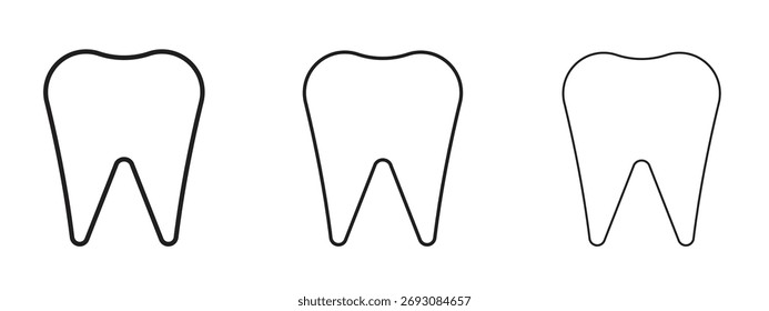 Tooth icon symbol. Linear style sign for mobile concept
