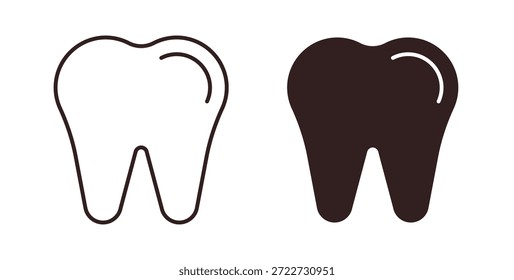 Tooth icon symbol. Vector EPS 10. line and glyph icon