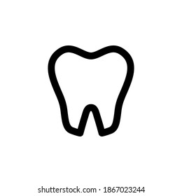 Tooth icon symbol vector on white background